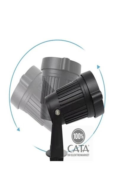 Cata 7 W Çim Kazık Bahçe Aydınlatma Armatürü - Gün Işığı (3000K) - Siyah - IP65 - CT-7300G - 6