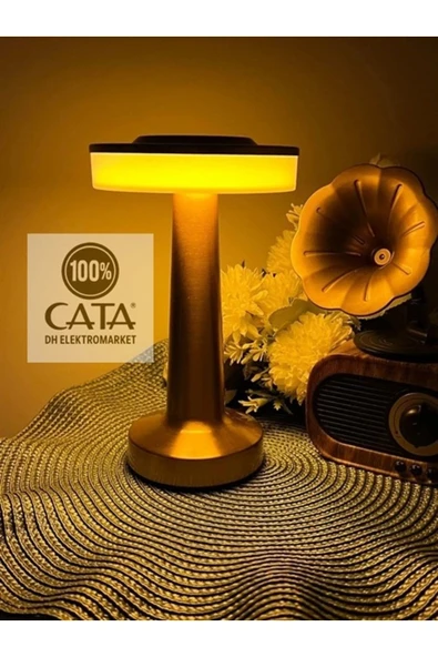 Cata Dekoratif Masa Lambası Oslo Dokunmatik Abajur 3 Mod Kademeli Şarjlı 8435
