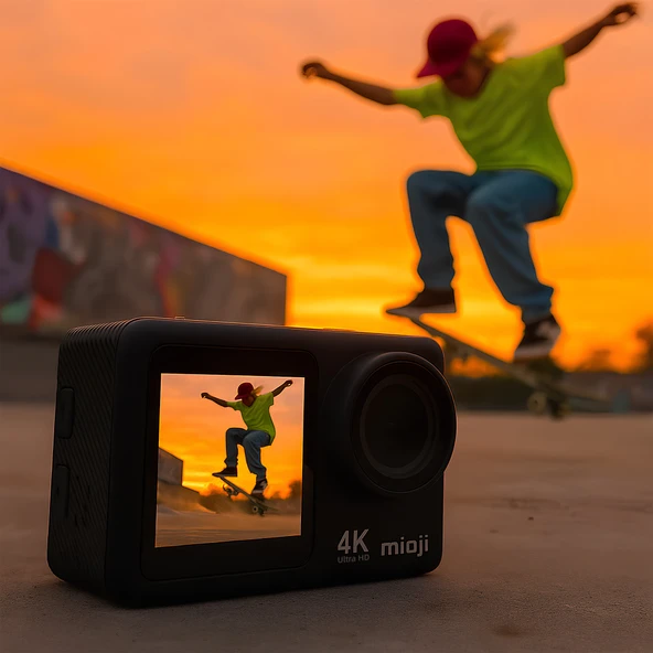 Mioji Action 12X 4K 60FPS 20MP Çift Ekran Wifi 170° Aksiyon Kamerası - 2