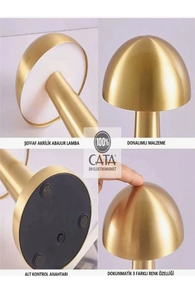 Cata Lizbon Antik Şarjlı Masa Lambası CT 8429 - 6