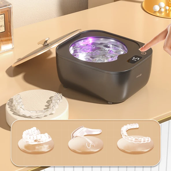 Mioji Mio UV2C Ultrasonic Protez, Dişlik ve Takma Diş Temizlik Cihazı Siyah - Resim 3