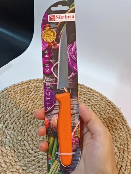 Sürbisa 61004 Sebze Bıçağı Turuncu Lz1 Koli (12 adet Tırtıklı ) - 3
