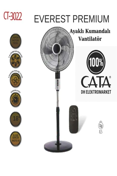 Cata 70W Kumandalı Ayaklı Vantilatör CT 3022 - 2