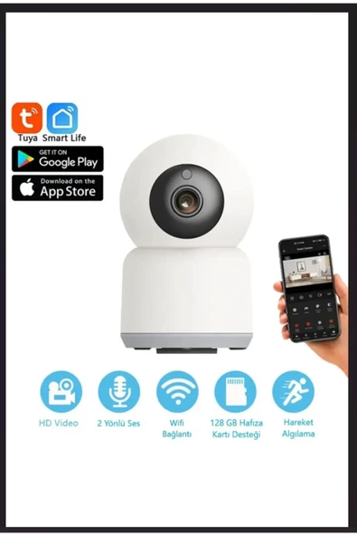 Cata 360 Derece Dönebilen Video Kamera Ev işyeri için FULL HD-1080P Akıllı Ip Kamera Ct-4050 - 5