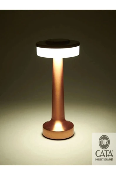 Cata Dekoratif Masa Lambası Oslo Dokunmatik Abajur 3 Mod Kademeli Şarjlı 8435 - 6