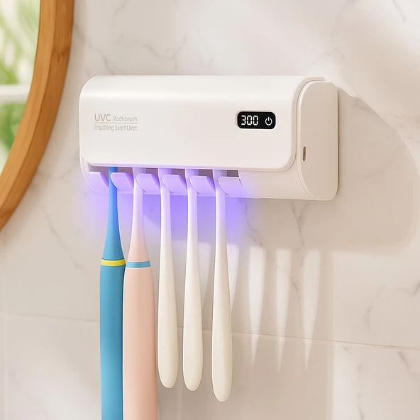 Mioji Mio UV5F Pro 2600mAh Şarj Edilebilir UV Sterilizatörü Diş Fırçası Tutucusu Beyaz - 1