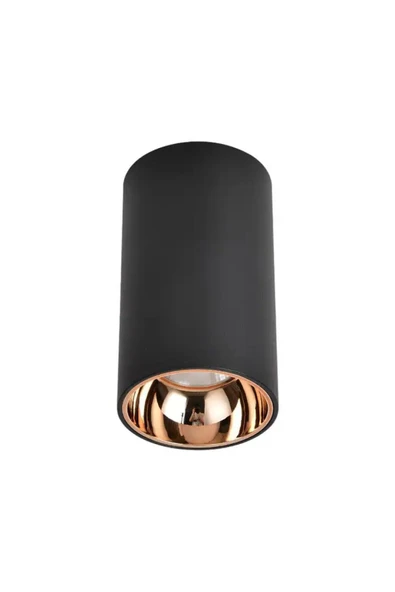 Cata Dekoratif Tekli Foça Spot Kasası - Siyah & Rose Gold Kasa - Yuvarlak - Sıva Üstü - CT-5421SB