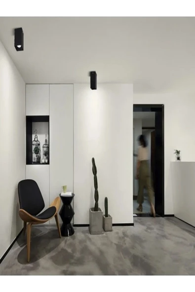 Cata Bergama Siyah Platin Sıva Üstü Kare Dekoratif Armatür Ct-5420SB - 3