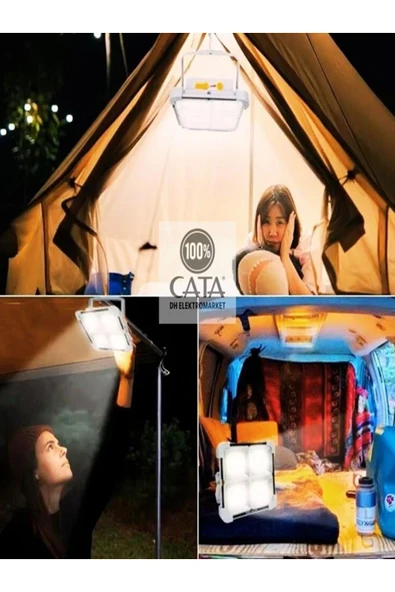 Cata 200W 6400K Taşınabilir Şarjlı Solar LED Projektör CT-4698 - 2