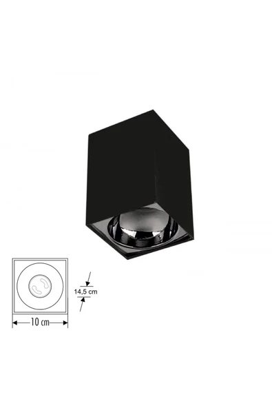 Cata Bergama Siyah Platin Sıva Üstü Kare Dekoratif Armatür Ct-5420sp