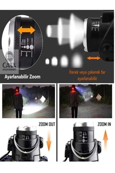 Cata Şarj Edilebilir Poyraz Led Kafa Feneri - 4