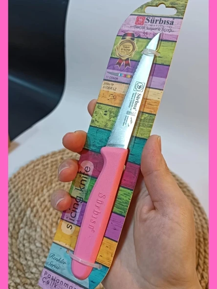 Sürbisa 61004 Sebze Bıçağı Pembe Lz1 Koli (12 adet Tırtıklı ) - 4