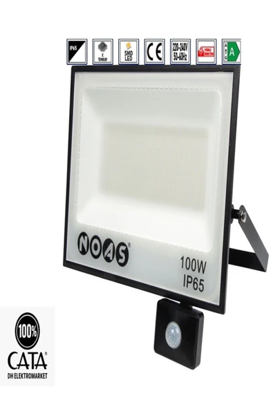 Noas YL70 0100 S 100W Sensörlü Led Projektör 6500K Beyaz Işık