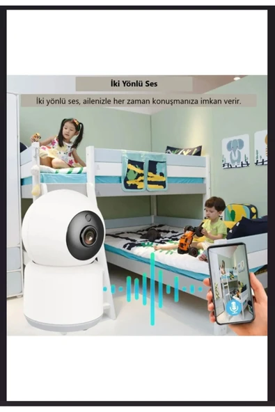 Cata 360 Derece Dönebilen Video Kamera Ev işyeri için FULL HD-1080P Akıllı Ip Kamera Ct-4050 - 7