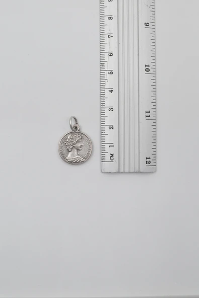 İngiliz Kraliçe II. Elizabeth Örme Zincir Kolye - Antik Gümüş Kaplama - Kadın Erkek - 60 cm - Resim 4