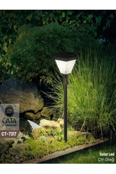 Cata Kazıklı Bahçe Armatür Solarlı 30W 6400K Beyaz