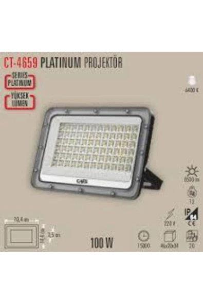 Cata Ct-4659 100watt Platinium Led Projektör Beyaz Işık