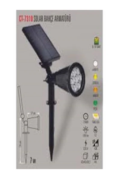 Cata 7W SOLAR BAHÇE ARMATÜRÜ (BEYAZ) - 2