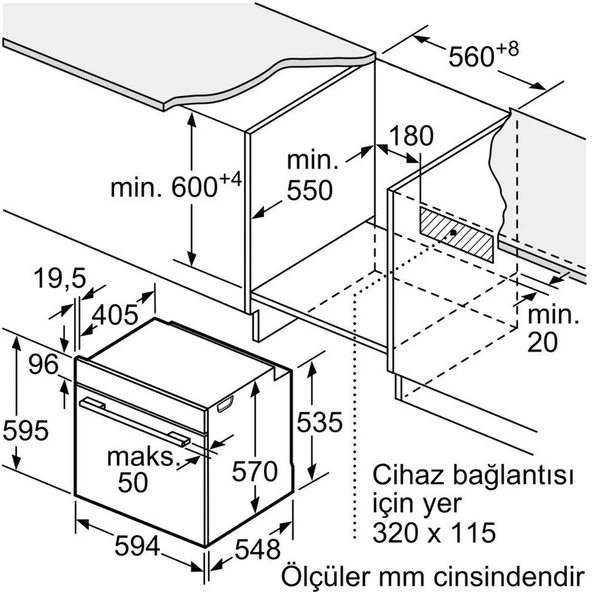 Bosch HUA736EV0T Ankastre Fırın Buhar Destekli Beyaz - 3