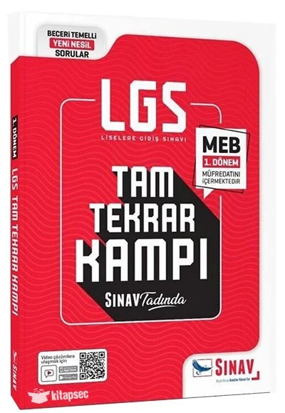 8. Sınıf LGS 1. Dönem Tam Tekrar Kamp Kitabı Sınav Yayınları ürün görseli 1