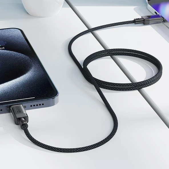 Acefast USB-C to USB-C PD60W Güç 1.2 Metre Kablo PPS 2.0 - Super Hızlı Şarj - Apple Uyumlu Type-C Şarj Data Kablosu - C12-03 - 4