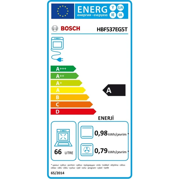Bosch HBF537EG5T 66 Lt Inox Ankastre Fırın - 5