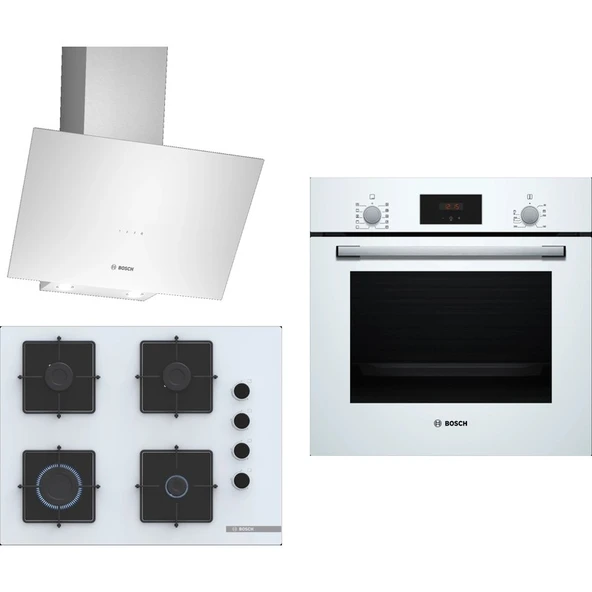 Bosch Beyaz 3 Lü Ankastre Set 302 ( HBF512BW1T - POP7C2P30O - DWK64PJ20T ) ürün görseli