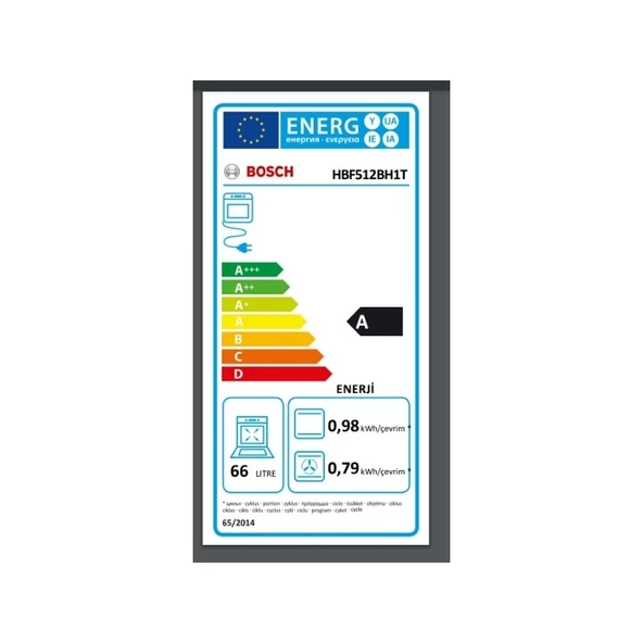 Bosch HBF512BH1T 66 L Ankastre Fırın Gümüş - 6