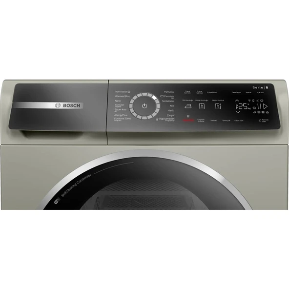 Bosch WQB245AXTR Serie 8 Isı Pompalı Kurutma Makinesi 9 kg Gümüş - 2
