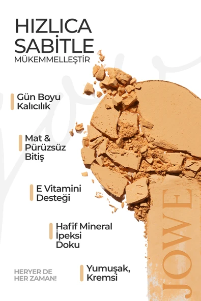 Mineral Compact Powder Kusursuz Mat Bitişli Kompakt Pudra Golden Beige - 2