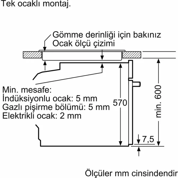 Bosch HUA736EN0T Ankastre Fırın Buhar Destekli Antrasit Gri - Resim 4