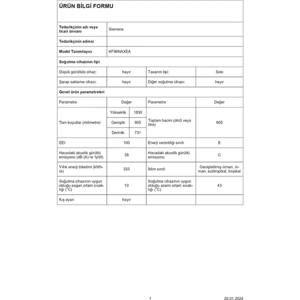 Siemens IQ500 KF96NAXEA 605 Lt Multidoor No-Frost Gardırop Tipi Buzdolabı - 5