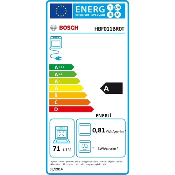 Bosch HBF011BR0T 71 Lt 4 Programlı Inox Ankastre Fırın - 4