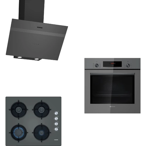 Siemens Gri Ankastre Set (HB012FBH1T-EO6C9PO00(EO6C8PP30O)-LC64KPJ70T) ürün görseli