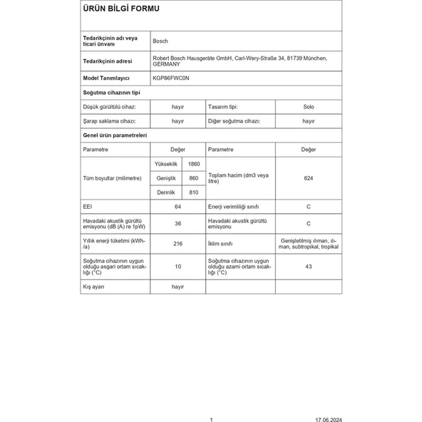 Bosch KGP86FWC0N C Enerji Sınıfı 624 Lt No Frost Buzdolabı - Resim 4