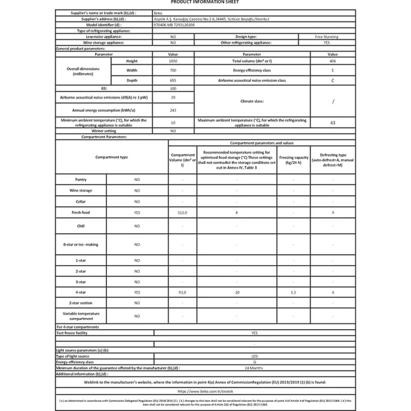 Beko 970406 MB E Enerji Sınıfı 406 L No Frost Buzdolabı - Resim 6