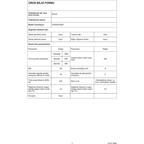 Bosch GSN36VIE0N 7 Çekmeceli Inox Derin Dondurucu - 4