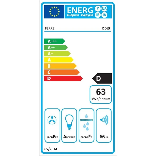 Ferre D065 Çift Camlı Girin Tili Dokunma Tik 60 cm Gri Davlumbaz - 2