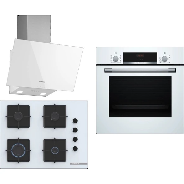 Bosch Beyaz 3 Lü Ankastre Set 300 ( HBF512BW1T - POP7C2P30O - DWK63PJ20T ) ürün görseli