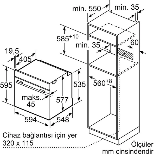 Bosch HUA736EA0T Ankastre Fırın Buhar Destekli Siyah - 3