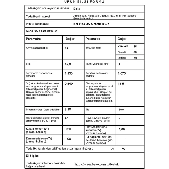 Beko Bm 4144 Ok A Siyah Bulaşık Makinası - 6
