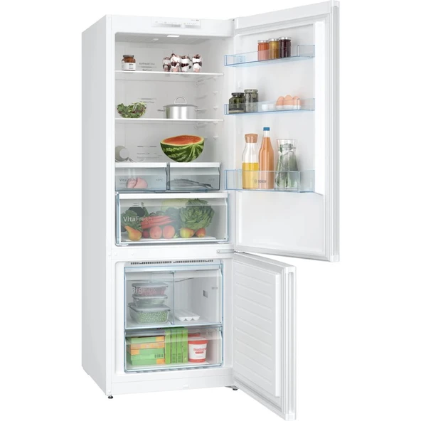 Bosch KGN55VWE0N Beyaz Alttan Donduruculu Buzdolabı 375 lt E Enerji Sınıfı 186X70 cm - 2