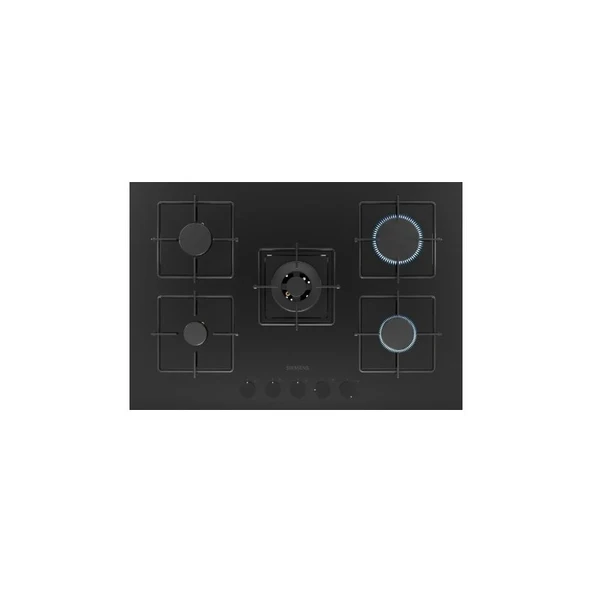 Siemens EN7B6QP30O IQ300 Gazlı Ocak 75 cm Sert Cam, Siyah - 1