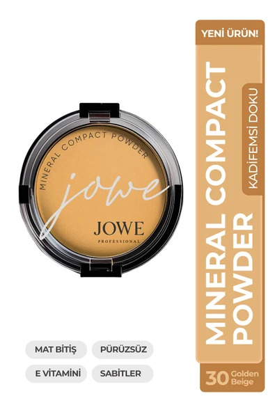 Mineral Compact Powder Kusursuz Mat Bitişli Kompakt Pudra Golden Beige - 1