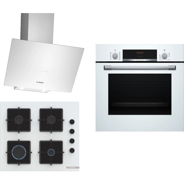 Bosch Beyaz 3 Lü Ankastre Set 280 ( HBF512BW1T - POP6C2P30O - DWK64PJ20T ) ürün görseli