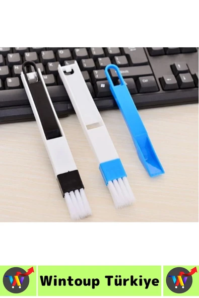 Ergonomik Elektronik Kapı Pencere Köşe Zor Nokta Çok Amaçlı MİNİ Detay Temizlik Fırçası Faraş 2 in 1 - 5