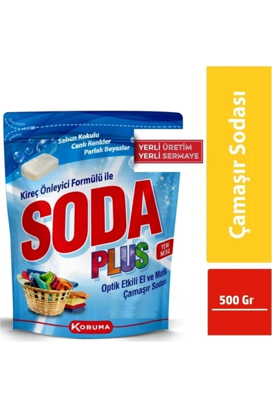 Soda Plus Optik Etkili El ve Matik Çamaşır Sodası 3 x 500 gr - 2