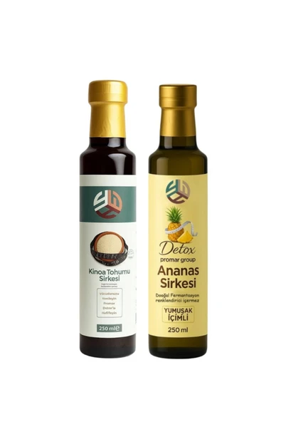 PROMAR DETOX ANANAS SİRKESİ 250 ML + KİNOA TOHUMU DETOX SİRKESİ 250 ML ürün görseli