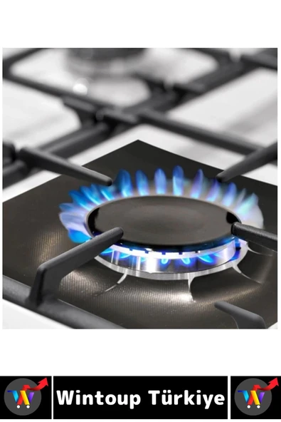 Yanmaz Yapışmaz Kaymaz Ocak Brülor Yağ Kir Koruyucu Kolay Temizlenir Ocak Koruyucu Ped 4'lü Set - Resim 2