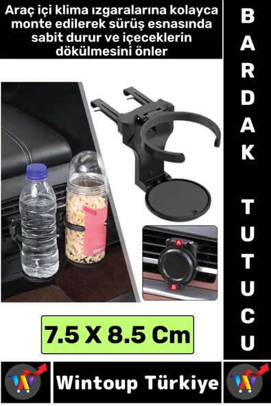 Kompakt Dayanıklı Kolay Montaj Termos Şişe Kutu İçecek Oto Araç İçi Katlanabilir Bardak Tutucu